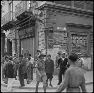 Members of the POW Sub Commission in the main street of Taranto, Italy - Photograph taken by W A Brodie