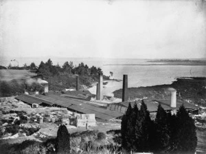 Factory of R O Clark's brick and pottery works, Hobsonville