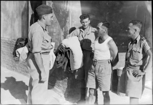 Repatriated New Zealand prisoners of war meet and compare experiences at Maadi Camp, Egypt - Photograph taken by George Robert Bull