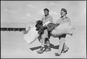Repatriated NZ POWs Privates J Bryan and R G Alexander back in the army at Maadi Camp, Egypt - Photograph taken by George Robert Bull