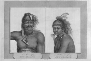 Piron :A man of New Zealand. A woman of New Zealand. Engraving, 1806