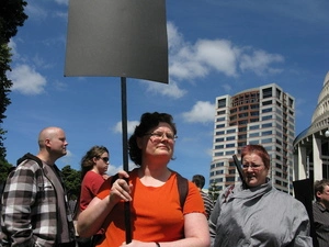 Photographs of Internet Blackout Section 92A Protest, Wellington