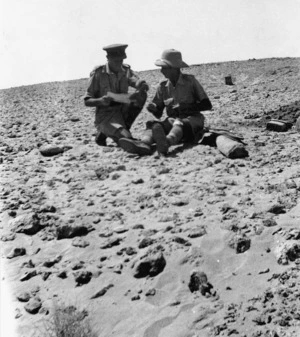 Brigadier Howard Karl Kippenberger and Lieutenant-Colonel S F Allen at El Mreir, Egypt