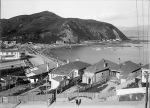 View of the beach at Island Bay, Wellington, looking towards The Esplanade