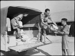 Distribuition of NZEF Times at Maadi Camp, World War II - Photograph taken by G Kaye
