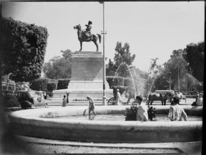 Fountain and Mohammet Ali statue, Opera Square, Cairo - Photograph taken by G Kaye