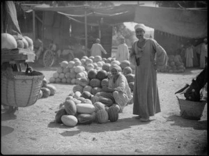 The melon market on the Mad Mile, Cairo - Photograph taken by George Kaye