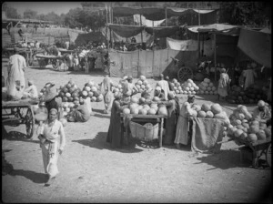 General view of the melon market near the 'Mad Mile', Cairo - Photograph taken by George Kaye