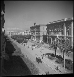 View from NZ Forces Club along the Via Cavour in Bari, Italy, World War II