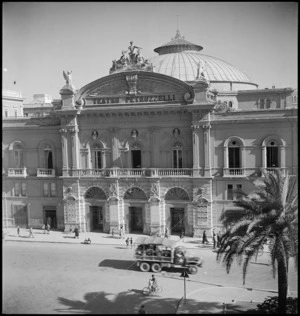 Teatro Petruzzelli, opposite NZ Forces Club, in Bari, Italy - Photograph taken by George Kaye