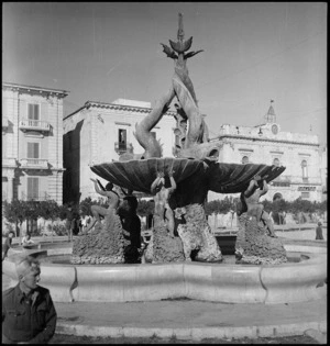Unusual fountain in the square at Giovanizzo, Italy - Photograph taken by George Kaye