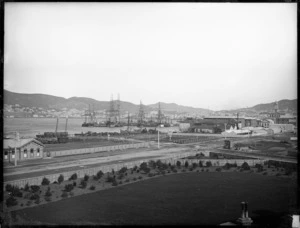 Featherston Street, Wellington, and harbour