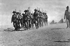 World War II soldiers of the 1st contingent in training, Egypt