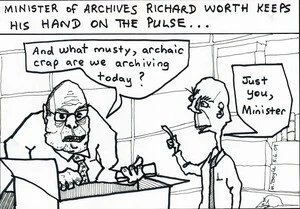 Minister of Archives Richard Worth keeps his hand on the pulse... 5 June 2009