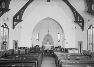 Interior of Catholic Apostolic Church, Webb Street, Wellington