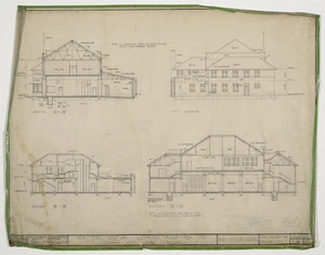 Mitchell & Mitchell and Partners :New fire station, Waterloo Road, for the Lower Hutt Fire Board. Main station block. Drawing R4. November 1952