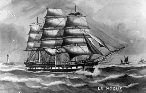 Creator unknown : Photographic copy, of a painting by G F Gregory, of the ship La Hogue