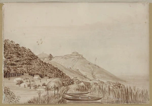 [Williams, John] d 1905 :[View of Pomare's new pah at the Karetu off the Kawa Kawa River, New Zealand, June 1846]
