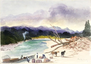 [Fox, William] 1812-1893 :Christys Landing on Inangahua River. [February 1872?]