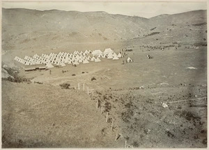 View of a volunteers camp, Johnsonville, Wellington, New Zealand