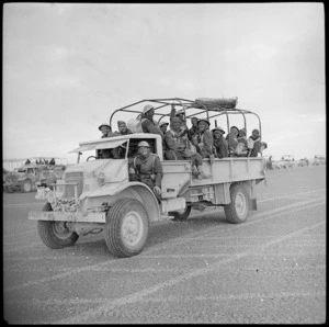 New Zealanders on the move forward for the advance into Libya, World War II
