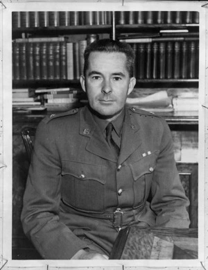 Major Clarence Farringdon Skinner, MP for Motueka, in Britain, World War II