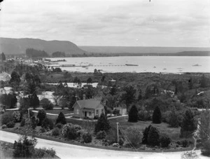 View of Lake Rotorua and part of the Government Gardens