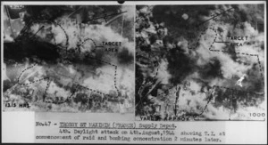 Photographs of target area and bombing concentration