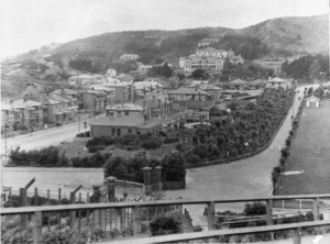 Part 1 of a 2 part panorama of Roy Street and Newtown Park, Newtown, Wellington