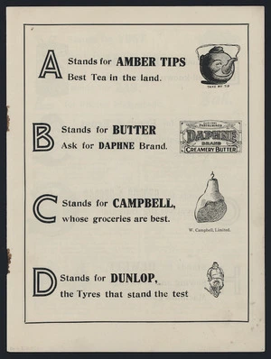 Artist unknown: The rhyming trades alphabet. [Page 1]. A stands for Amber tips ... [1914].