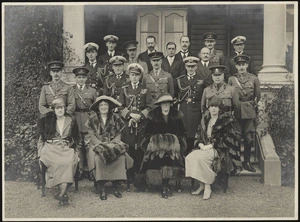 Group including the Prince of Wales, Government House, Wellington