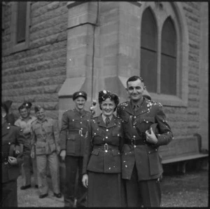 Wedding at St Andrews Church, Cairo, between 2nd Lieutenant D W Davies and Sergeant D L Brown - Photograph taken by George Bull