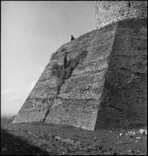 Roman base of ancient fortress of Lucera, Italy, - Photograph taken by George Kaye