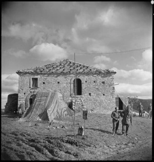 Building housing the NZ Divisional Artillery HQ for its first engagement on Italian battlefront, World War II - Photograph taken by George Kaye