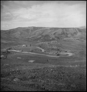 General view of area of first NZ action in Italy during World War II - Photograph taken by George Kaye
