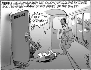 News - A Ukrainian man was caught, smuggling by train, 250 tortoises - many in the panel of the toilet. "Hey stopski!" 24 June 2009