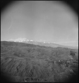 Scene from Atessa showing village of Archi and snow capped Appennines, Italy, World War II - Photograph taken by George Kaye