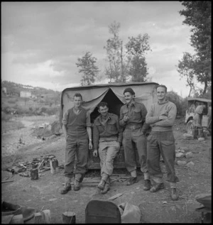 Members of G Section Signals in the Sangro River area of the Italian front, World War II - Photograph taken by George Kaye