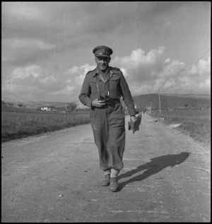 Colonel F M H Hanson, Officer in Command NZ Engineers, in Italy, World War II - Photograph taken by George Kaye