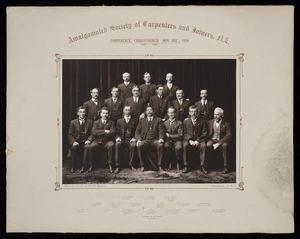 Amalgamated Society of Carpenters and Joiners, NZ. Conference, Christchurch, Nov-Dec 1916 - Photograph taken by H H Clifford