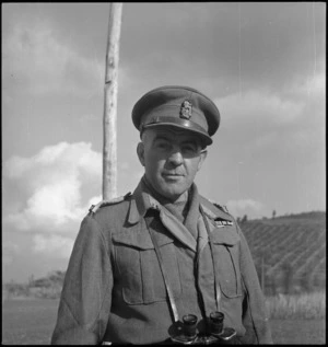 Colonel F M H Hanson, Officer in Command NZ Engineers, in Italy, World War II - Photograph taken by George Kaye