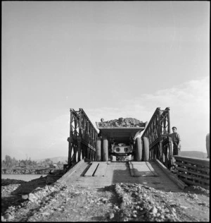 One of the dumptors used in the construction of the approaches to the Bailey bridges across the Sangro River, Italy, World War II - Photograph taken by George Kaye
