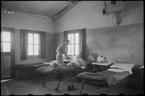 Sick bay of NZ Division Medical Inspection Room at Maadi Base Camp, Egypt, World War II - Photograph taken by George Bull