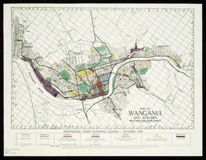 Map of Wanganui and suburbs : provisional town planning zoning, October, 1959.
