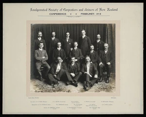 Amalgamated Society of Carpenters and Joiners of New Zealand Conference, February 1913 - Photograph taken by Hardie Shaw Studios