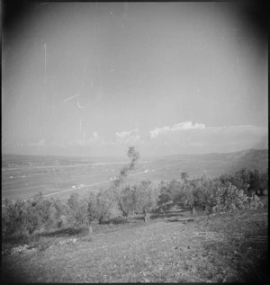 Looking towards the estuary of the Sangro River in Italy, World War II - Photograph taken by George Kaye