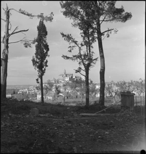 View of Castelfrentano, Italy, from German HQ, World War II - Photograph taken by George Kaye
