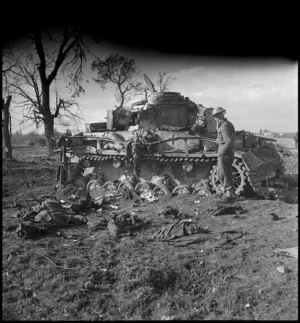 German Mark IV Special Tank knocked out during fighting on the Sangro River Front, Italy, World War II - Photograph taken by George Kaye