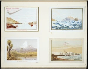 Archibald Dudingston Willis (Firm) :Lyttelton Harbour, N.Z. The Kaikouras (Marlborough). Mount Egmont, N.Z. (from the plains). Timaru breakwater, N.Z. [ca 1885].