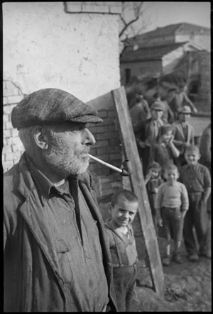 Old Italian man smoking a pipe - Photograph taken by George Kaye